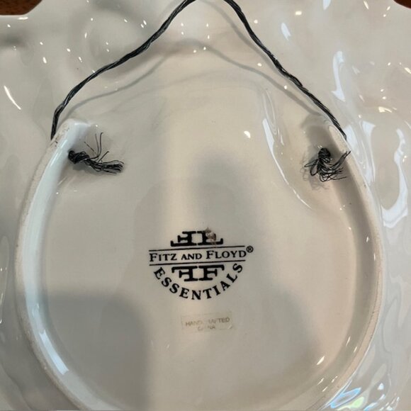 Fitz & Floyd Santa HO HO HO Wreath Wall Hanging Canape Plate - Picture 5 of 5